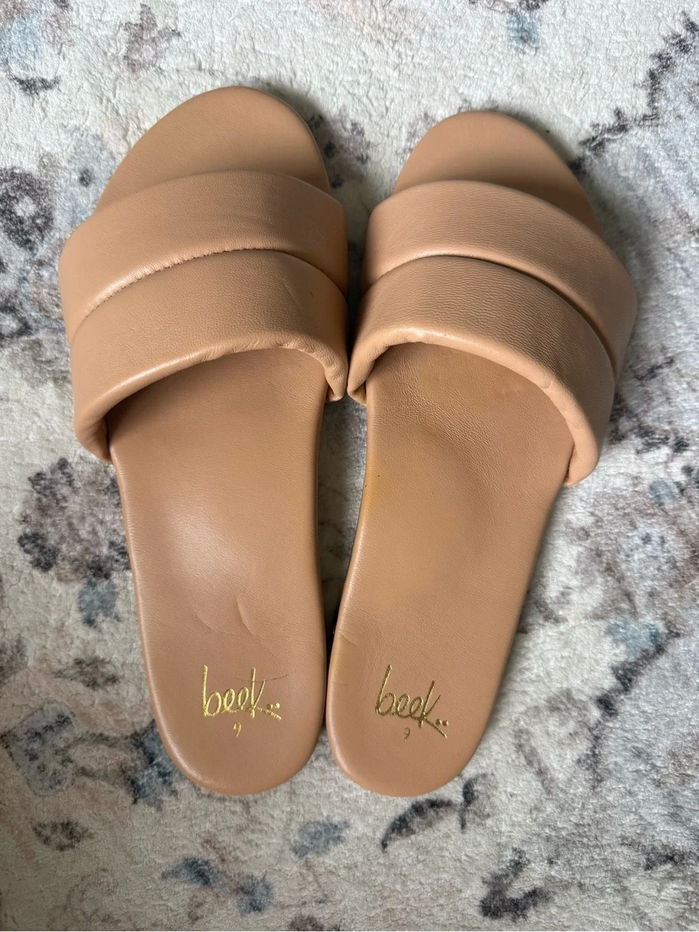 Beek Tan Padded Slide Sandals